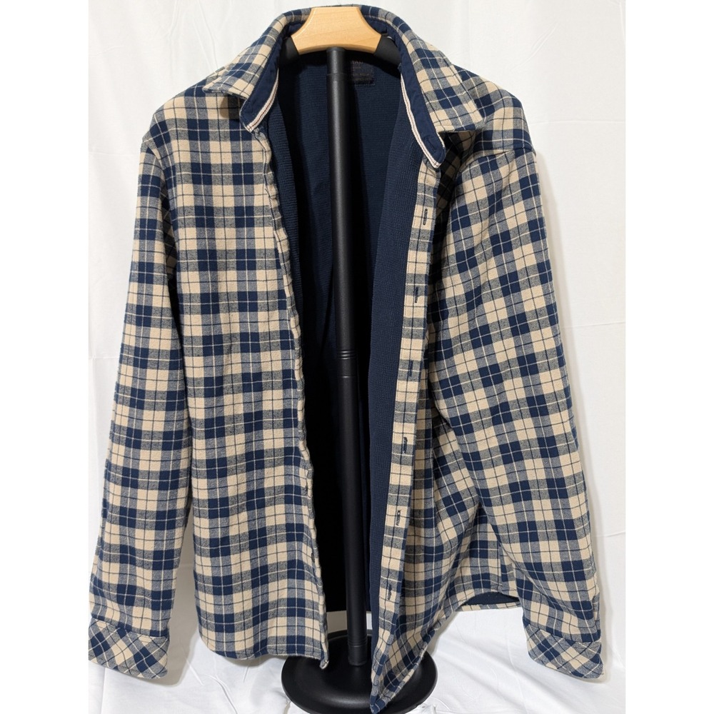 Nomad by Craft + Flow Mens XL Blue Plaid Thermal Lined Flannel Shirt Jacket